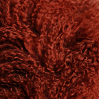 Red Mongolian/Tibetan Lamb Fur Sheepskin Plate - 2' × 2'