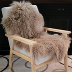 Tibetan Mongolian Lamb Fur Pelt Sheepskin — Dark Beige