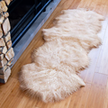 Tibetan Mongolian Lamb Fur Double Hide Rug — Beige