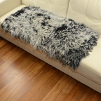 Tibetan Mongolian Lamb Fur Throw 2' x 4' — Frosted Black