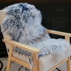 Tibetan Mongolian Lamb Fur Pelt Sheepskin — Frosted Blue