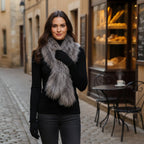 Tibetan Mongolian Lamb Fur Boa Scarf — Frosted Grey