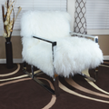 Tibetan Mongolian Lamb Fur Chrome Frame Chair