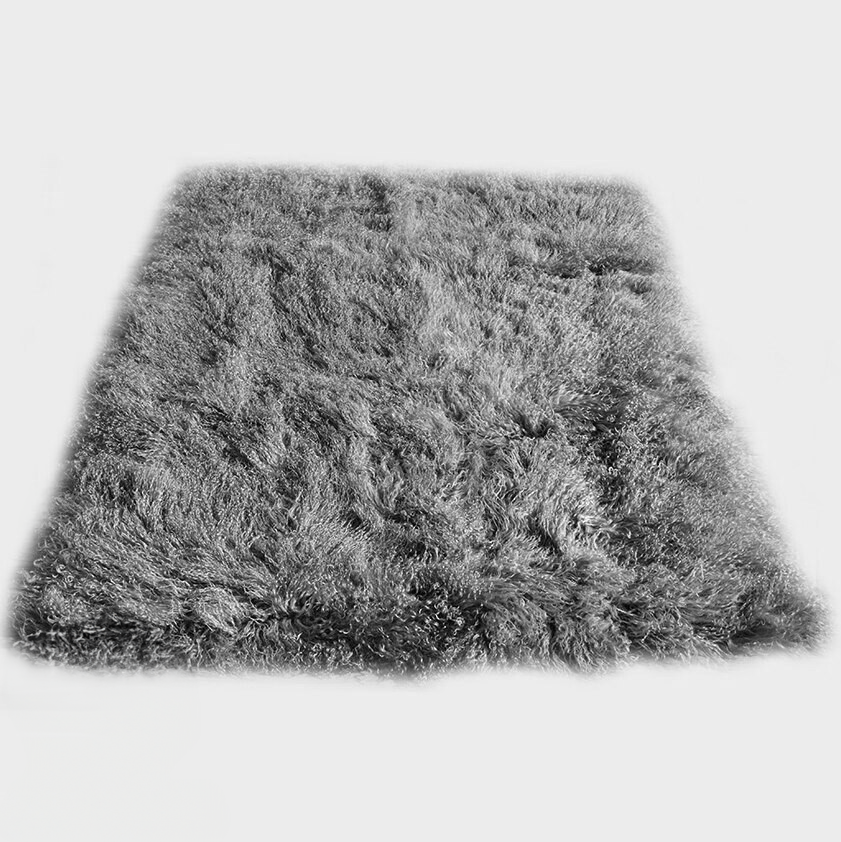 Tibetan Mongolian Lamb Fur Rug - 4' x 6' — Grey