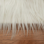 Long Hair Straight Goat Fur Pelt White