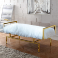 Tibetan / Mongolian Lamb White Fur Bench Gold