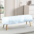 Mongolian Lamb White Fur Bench