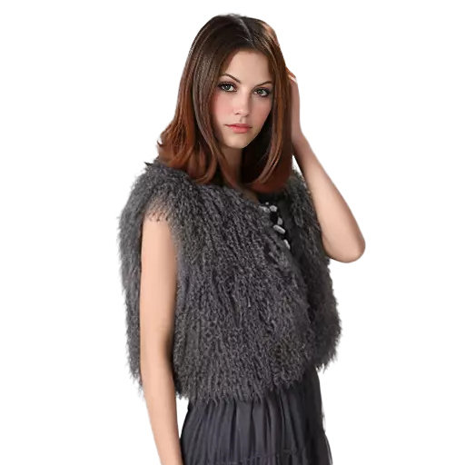 14" Cropped Tibetan Mongolian Lamb Fur Vest