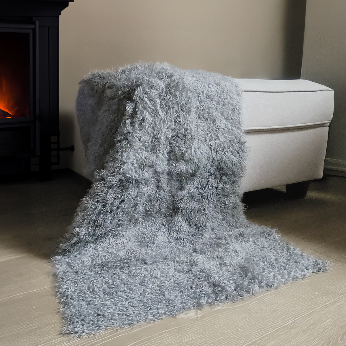 Kalgan Lamb Fur Plate 2' x 4' — Grey