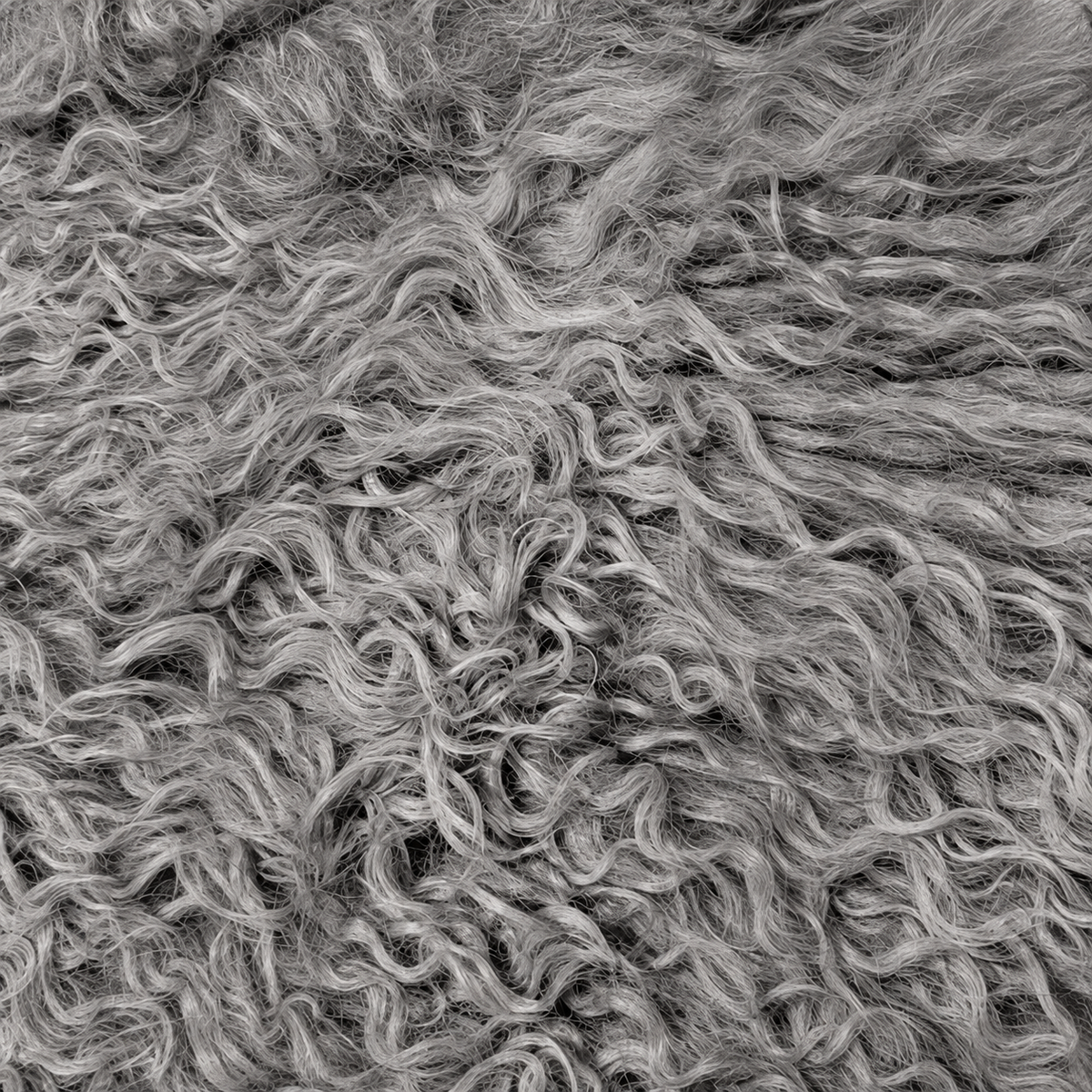 Grey Mongolian/Tibetan Lamb Fur Sheepskin Plate - 2' × 2'