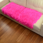 Tibetan Mongolian Lamb Fur Throw 2' x 4' — Hot Pink