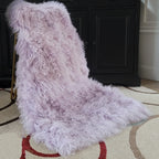 Mongolian/Tibetan Lamb Fur Sheepskin Plate – 2' × 4' - Lilac