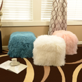 Tibetan Mongolian Lamb Fur Ottoman Cube