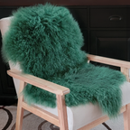 Tibetan Mongolian Lamb Fur Pelt Sheepskin — Emerald Green