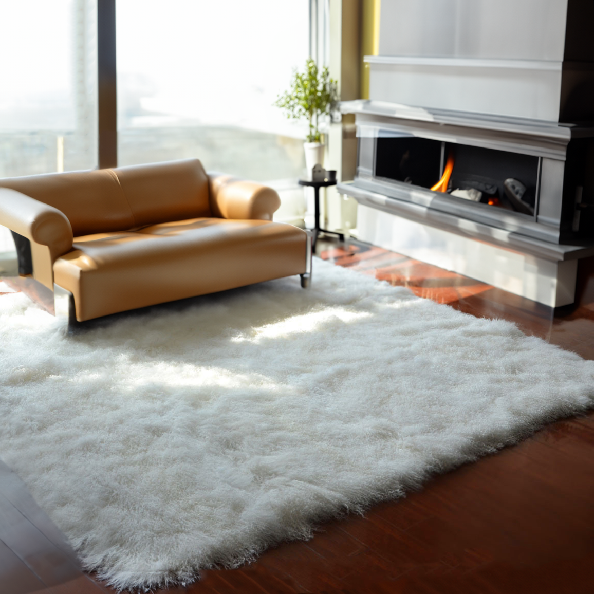 Mongolian Lamb Fur Rug
