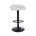 Tibetan Mongolian Lamb White Fur Swivel Adjustable Barstool