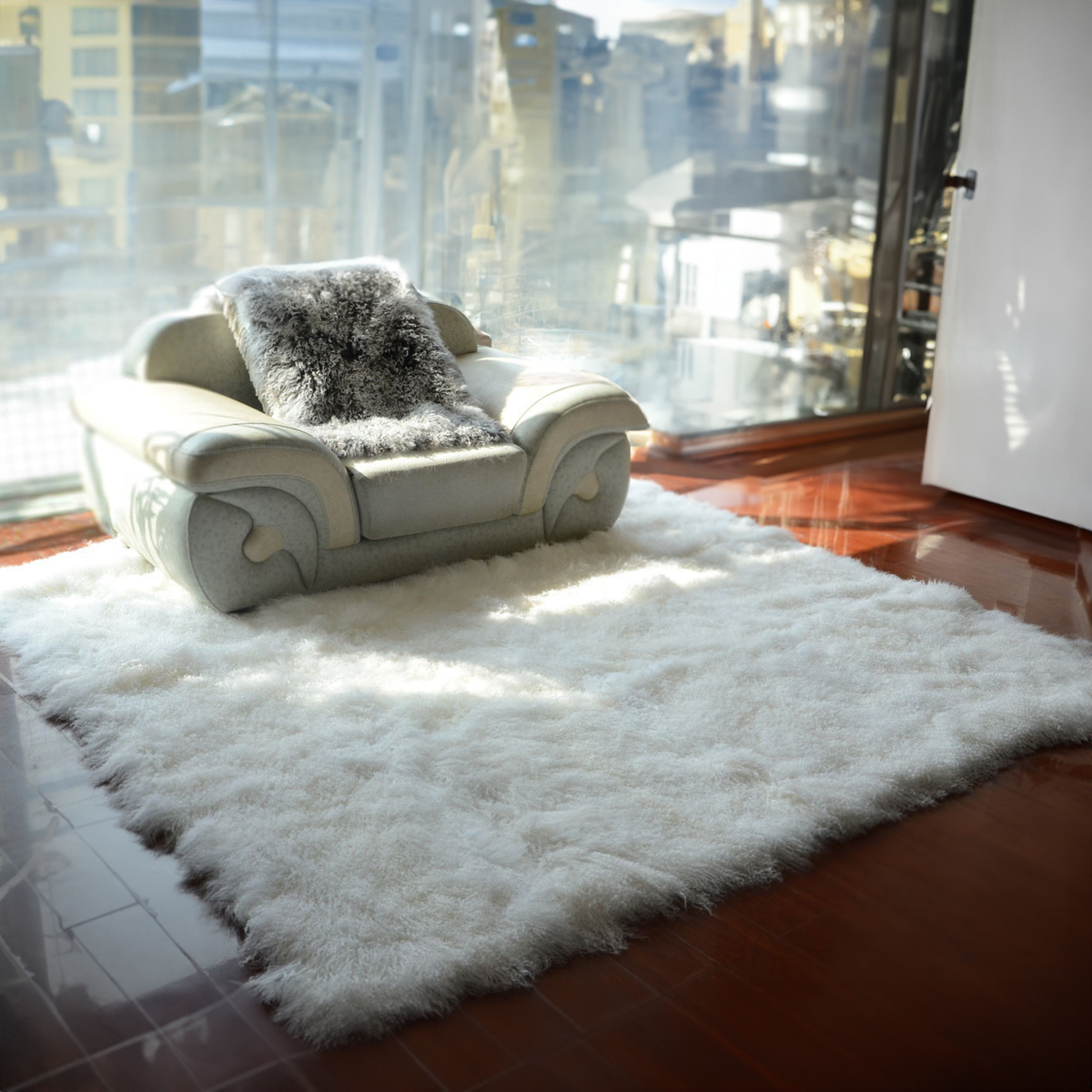 Tibetan Mongolian Lamb Fur Rug Various Colors 9' x 14'