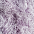 Lilac Mongolian/Tibetan Lamb Fur Sheepskin Plate - 2' × 2'