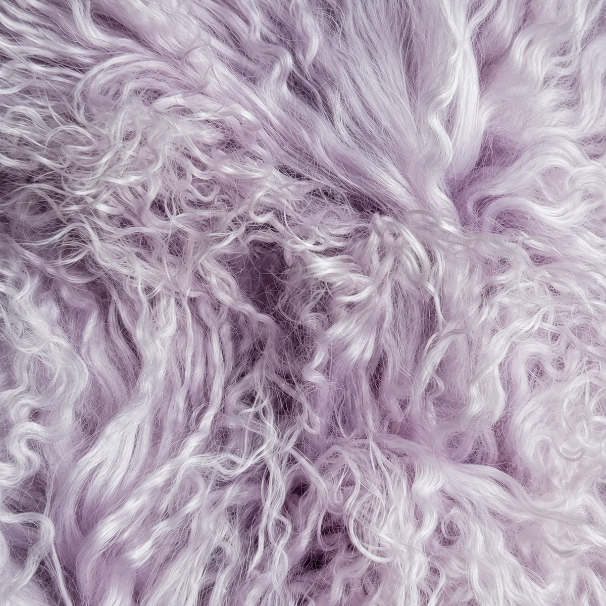 Lilac Mongolian/Tibetan Lamb Fur Sheepskin Plate - 2' × 2'