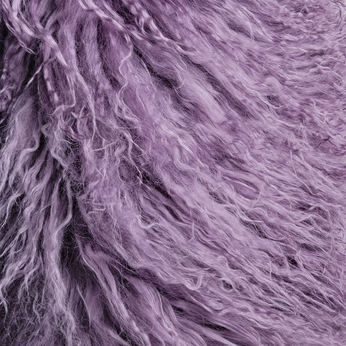 Lupine purple Mongolian/Tibetan Lamb Fur Sheepskin Plate - 2' × 2'