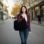 Tibetan Mongolian Lamb Fur Tote — Black