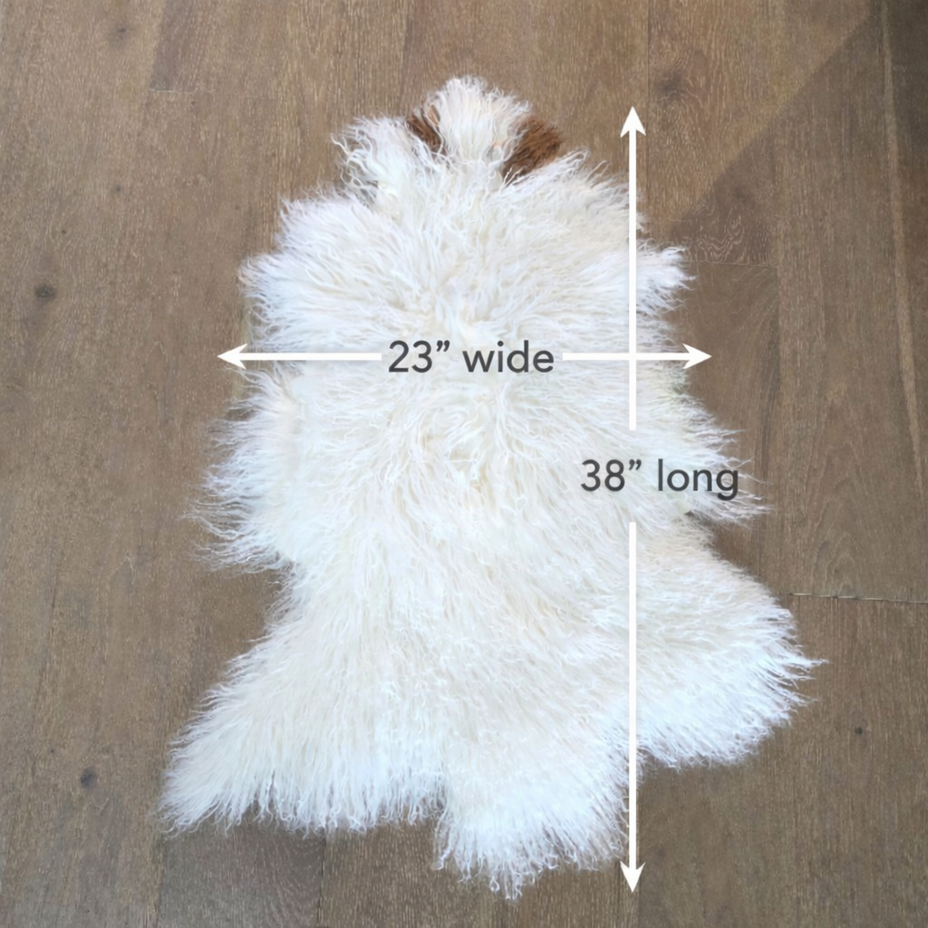 Tibetan Mongolian Lamb Fur Pelt Sheepskin Natural spots