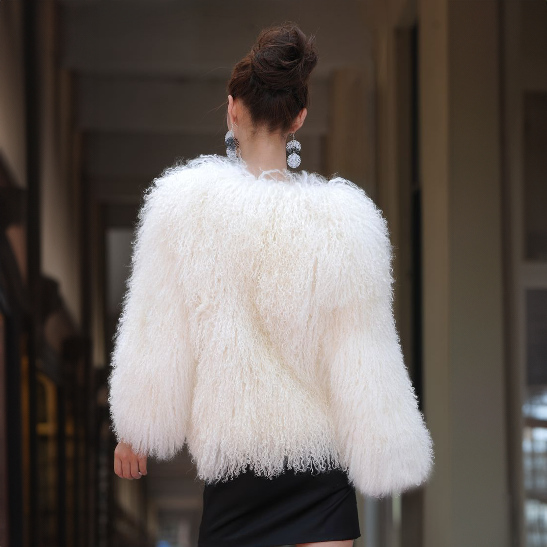 Tibetan Mongolian Lamb Fur Coat