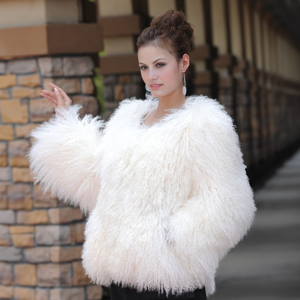 Tibetan Mongolian Lamb Fur Coat