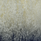 Natural white Mongolian/Tibetan Lamb Fur Sheepskin Plate - 2' × 2' - detail view