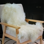 Tibetan Mongolian Lamb Fur Pelt Sheepskin — Natural White