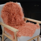 Tibetan Mongolian Lamb Fur Pelt Sheepskin — Soft Orange