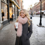 Tibetan Mongolian Lamb Fur Boa Scarf — Peach