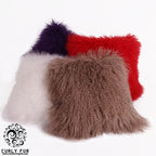 26" x 26" Tibetan Mongolian Lamb Fur Pillow Double Sided
