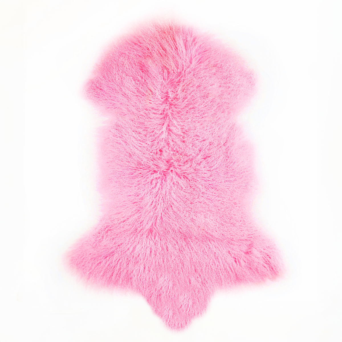 Tibetan Mongolian Lamb Fur Pelt Sheepskin — Bubble Gum Pink