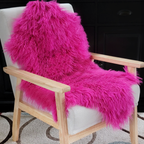 Tibetan Mongolian Lamb Fur Pelt Sheepskin — Shocking Pink