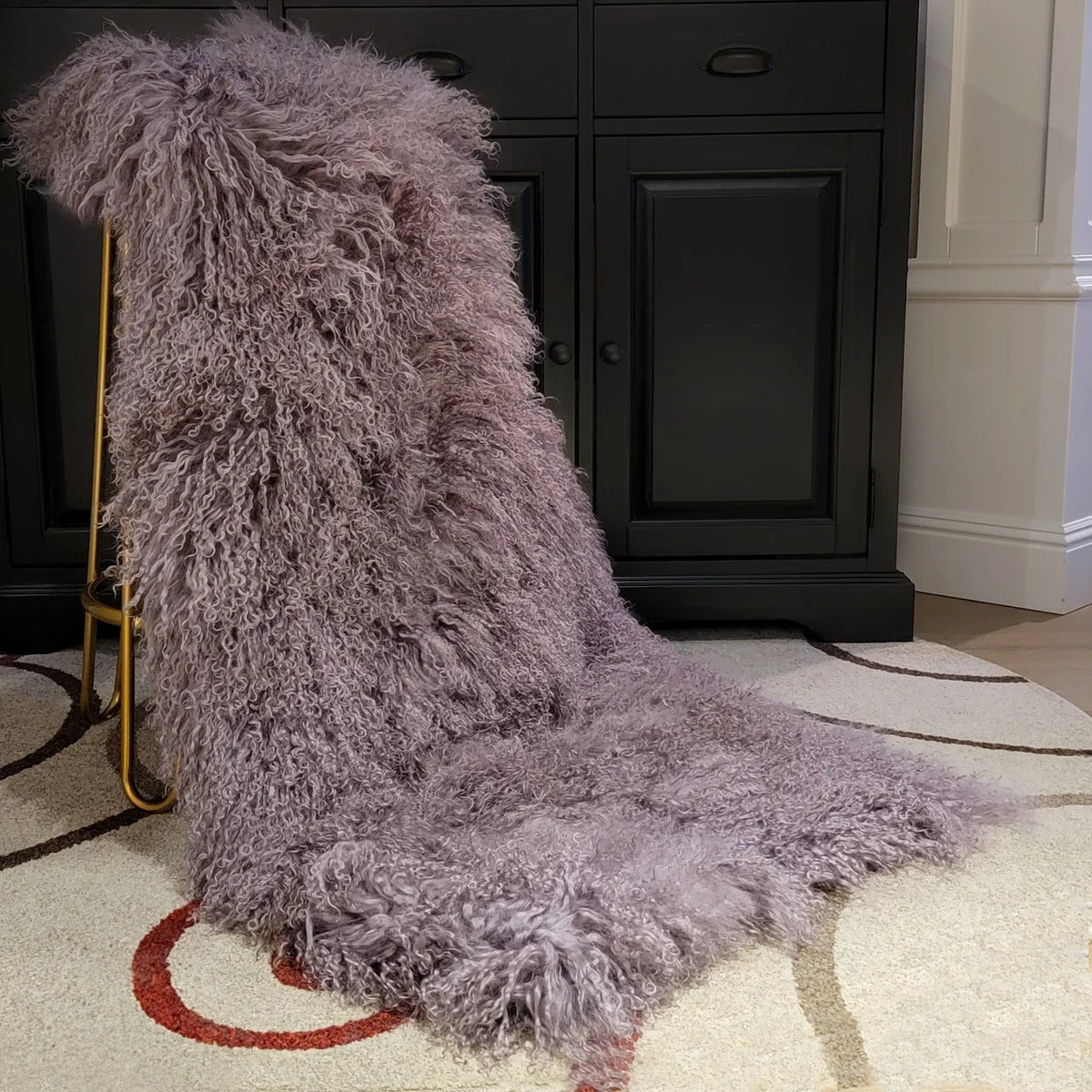 Mongolian/Tibetan Lamb Fur Sheepskin Plate – 2' × 4' - Quail