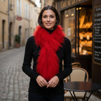 Tibetan Mongolian Lamb Fur Boa Scarf — Red