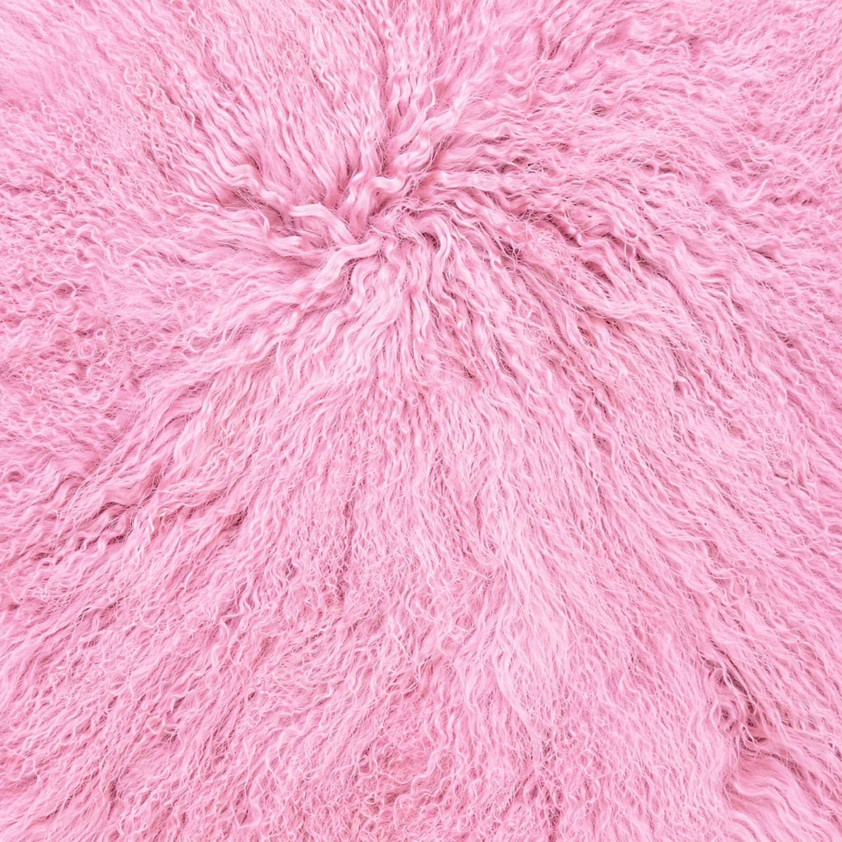 Rose quartz Mongolian/Tibetan Lamb Fur Sheepskin Plate - 2' × 2'