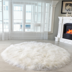 Mongolian Lamb Fur Round Rug Many Colors