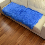 Tibetan Mongolian Lamb Fur Throw 2' x 4' — Royal Blue