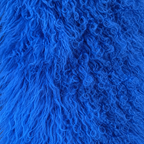 Royal blue Mongolian/Tibetan Lamb Fur Sheepskin Plate - 2' × 2'