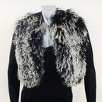14" Cropped Tibetan Mongolian Lamb Fur Vest — Frosted Black