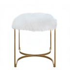 Mongolian Lamb Fur Accent Stool