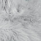 Silver Mongolian/Tibetan Lamb Fur Sheepskin Plate - 2' × 2' - detail view