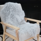 Tibetan Mongolian Lamb Fur Pelt Sheepskin — Silver