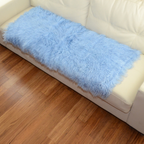 Tibetan Mongolian Lamb Fur Throw 2' x 4' — Sky Blue