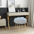 Mongolian Lamb White Fur Modern Dressing Stool