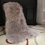 Mongolian/Tibetan Lamb Fur Sheepskin Plate – 2' × 4' - Taupe