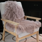 Tibetan Mongolian Lamb Fur Pelt Sheepskin — Taupe