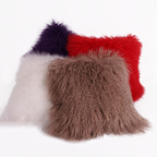 24" x 24" Tibetan Mongolian Lamb Fur Pillow Single Sided